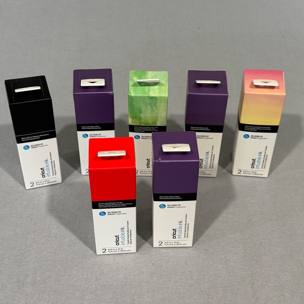 Cricut Infusible Ink Transfer Sheets Lot 7pk Mug Press Multicolor 4.5x12in